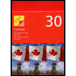 canada stamp bk booklets bk237 flag over inukshuk 2000