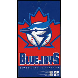 canada stamp bk booklets bk242 emblem for 25th anniversary of the toronto blue jays baseball team 2001