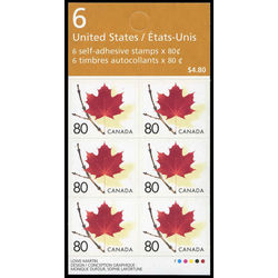 canada stamp bk booklets bk282a red maple leaf on twig 2004