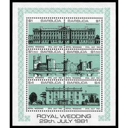 barbuda stamp 495 royal wedding 1981