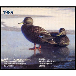 quebec wildlife habitat conservation stamp qw2a black ducks by claudio d agelo 1989