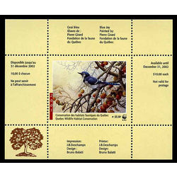 quebec wildlife habitat conservation stamp qw14aa blue jay by pierre girard 10 2001