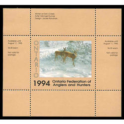 ontario federation of anglers hunters stamp ow2 canada stamp ow2 1994 1994