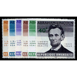 rwanda stamp 92 97 abraham lincoln 1965