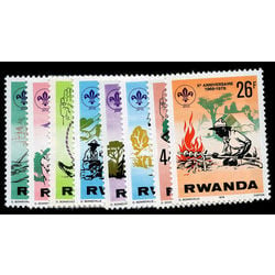 rwanda stamp 849 56 10th anniversary of boy scouts 1978