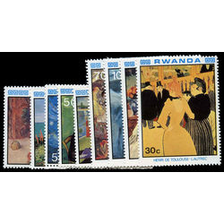 rwanda stamp 983 91 impressionist painters 1980