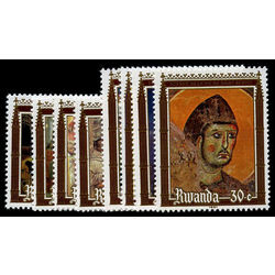 rwanda stamp 1051 58 paintings 1981
