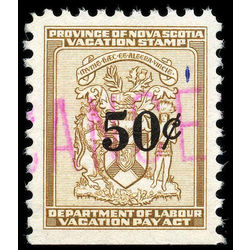 canada revenue stamp nsv5 nova scotia vacation pay 50 1958