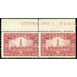 canada stamp 143 parliament buildings 3 1927 plate a1 pair vg fnh