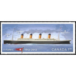 canada stamp 2538i titanic map of north atlantic flag of the white star line 2012
