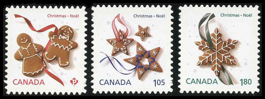 Buy Canada #2583i-2585i - Christmas Cookies (2012) P (61¢) + $1.05 + $1