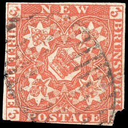 new brunswick stamp 1a pence issue used defect 3d 1851
