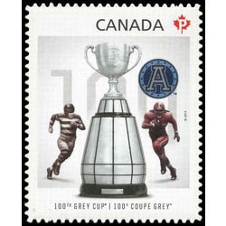 canada stamp 2598i grey cup with toronto argonauts logo overprint 2012