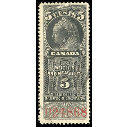 canada revenue stamp fwm34 victoria weights and measures 5 1897