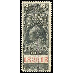 canada revenue stamp fwm42 victoria weights and measures 1 50 1897