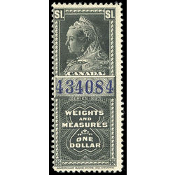canada revenue stamp fwm51 victoria weights and measures 1 1897