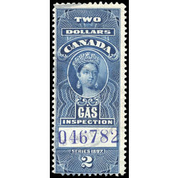 canada revenue stamp fg27 victoria gas inspection 2 1897