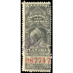 canada revenue stamp fwm36 victoria weights and measures 15 1897