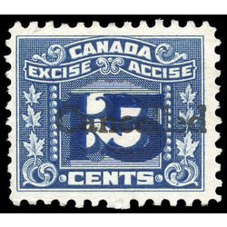 canada revenue stamp fx128 overprints on three leaf excise tax 1934