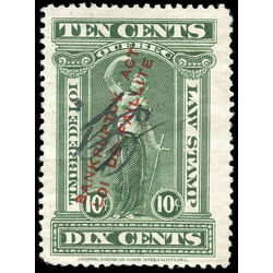 canada revenue stamp ql90 overprints on law stamps 10 1923