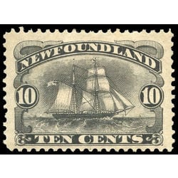 newfoundland stamp 59 schooner 10 1887 m vf 003