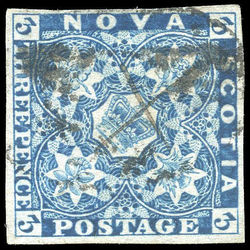nova scotia stamp 3 pence issue 3d 1851 U VF 001