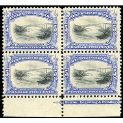 us stamp postage issues 297 bridge at niagara falls 5 1901 imprint block 001