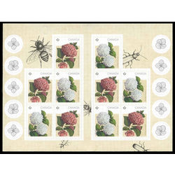 canada stamp bk booklets bk643 hydrangeas 2016