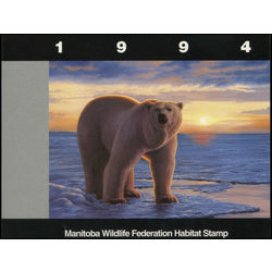 manitoba wildlife federation stamp mwf1 polar bear by tom mansanarez 1994