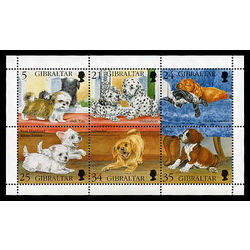 gibraltar stamp 702 puppies 1996
