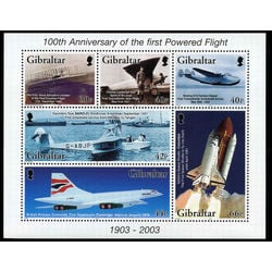 gibraltar stamp 937a powered flight 2003