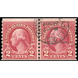 us stamp postage issues 599a washington 2 1923 JOINT LINE PAIR U 001