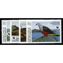 micronesia stamp 106 109 world wildlife fund 1990