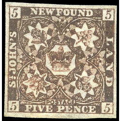 newfoundland stamp 5 1857 first pence issue 5d 1857 M VFNG 001