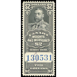 canada revenue stamp fwm59 george v weights and measures 2 1915