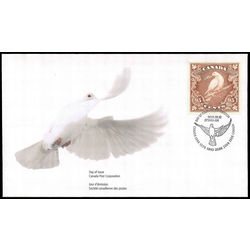 canada stamp 1814 dove of peace on branch 95 1999 FDC