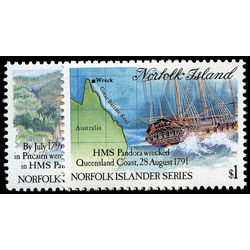 norfolk island stamp 508 9 ship pandora 1991