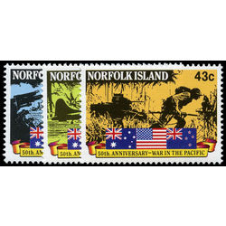 norfolk island stamp 514 6 50th war in the pacific 1991