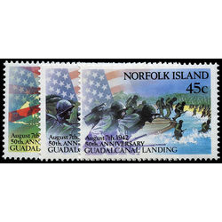 norfolk island stamp 526 8 us invasion of gadalcanal 1992