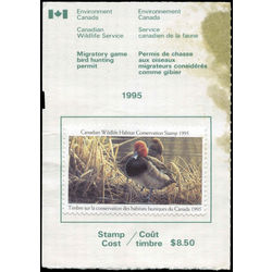 canadian wildlife habitat conservation stamp fwh11a redheads 8 50 1995