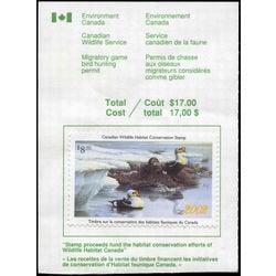 canadian wildlife habitat conservation stamp fwh18a king eider duck 8 50 2002
