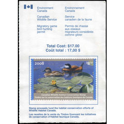 canadian wildlife habitat conservation stamp fwh24a ruddy ducks 8 50 2008