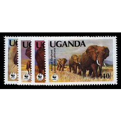 uganda stamp 948 951 wolrd wildlife fund 1991