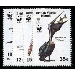 virgin islands british stamp 621 624 wolrd wildlife fund 1988