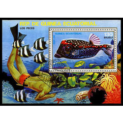 guinea ecuatorial stamp 1018 fish and diver 1975