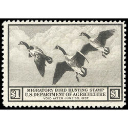 us stamp rw hunting permit rw3 canada geese in flight 1 1936