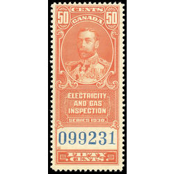 canada revenue stamp feg1 king george v 50 1930