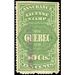 canada revenue stamp qa6 assurance license stamps 10 1876