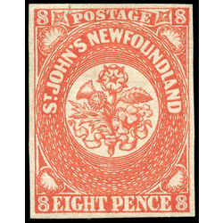 newfoundland stamp 8 pence first issue 8d 1857 M VF 003