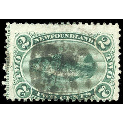 newfoundland stamp 24 codfish 2 1871 U F 002